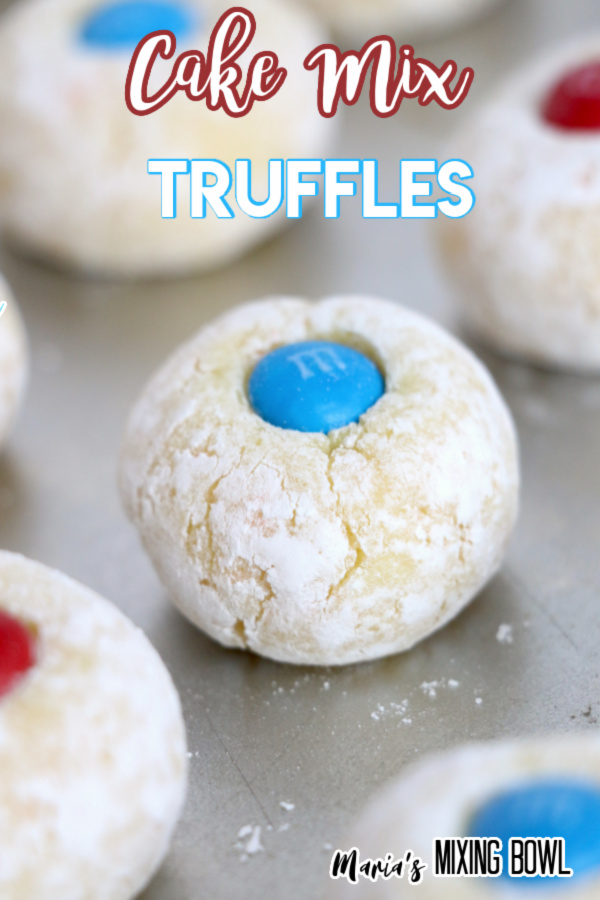 Close up of cake mix truffles