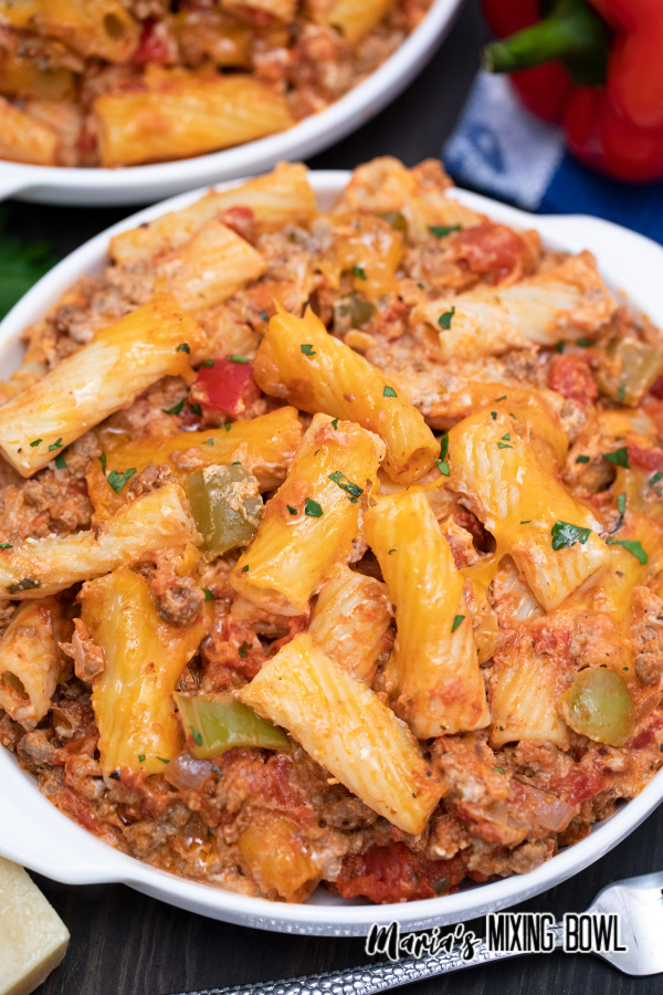 Cheesy Cream Cheese Hamburger Pasta Casserole Maria's Mixing Bowl