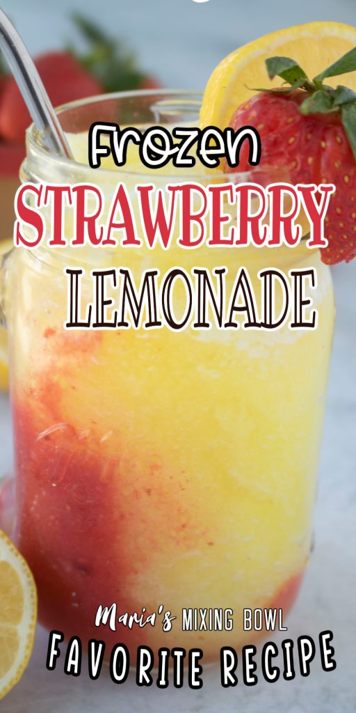 Closeup shot of strawberry lemonade slush