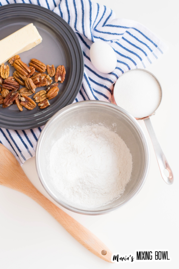 Ingredients for caramel pecan cookies