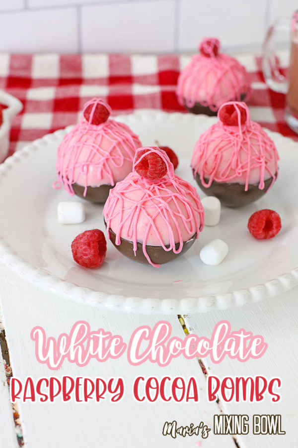 Cocoa Bombs with White Chocolate and Raspberry