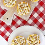 cinnamon apple bites on a board and white plate