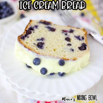 Easy Ice Cream Bread with Lemon and Blueberry