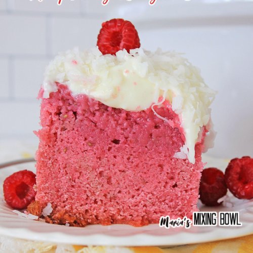 Raspberry Zinger Poke Cake - All We Cook