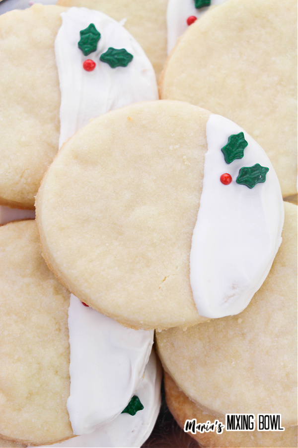 a closeup of Christmas Shortbread Cookies