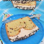 cappuccino chocolate chip bread on blue plate