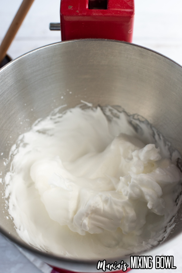 meringue in a whipping bowl