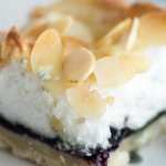 closeup picture of Blueberry Meringue on white plate