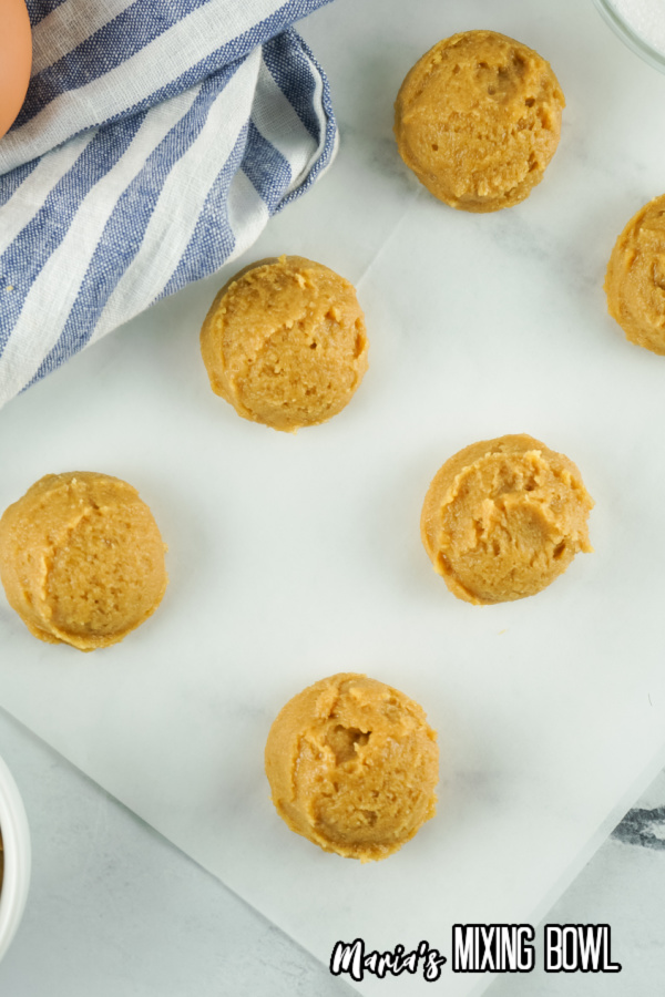 scooped peanut butter cookies