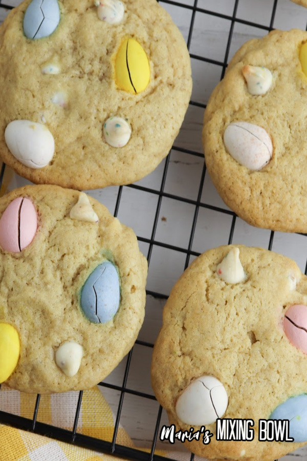 close-up of Easter Mini Egg Cookies