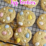 Easter Mini egg cookies on a cooling rack
