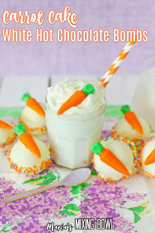 Carrot Cake White Hot Chocolate Bombs
