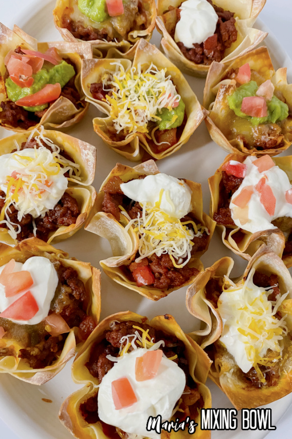 aa platter of taco cups