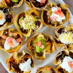 Easy Taco Cups Recipe on a white platter