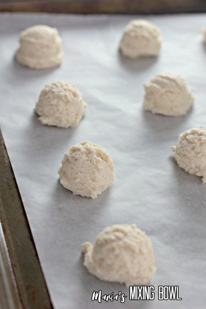 Sugar cookie dough on baking sheet