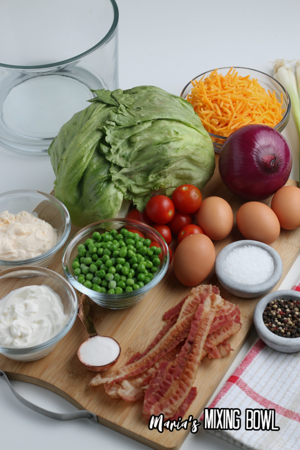 Ingredients for Seven Layer Salad