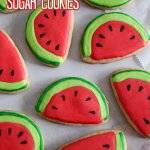 Watermelon Sugar Cookies on white napkin