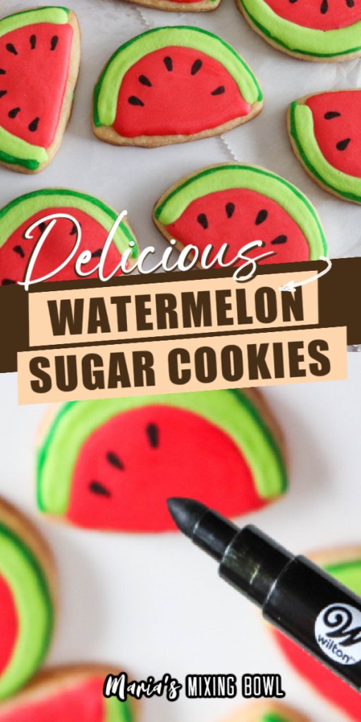 Watermelon Sugar Cookies on white napkin