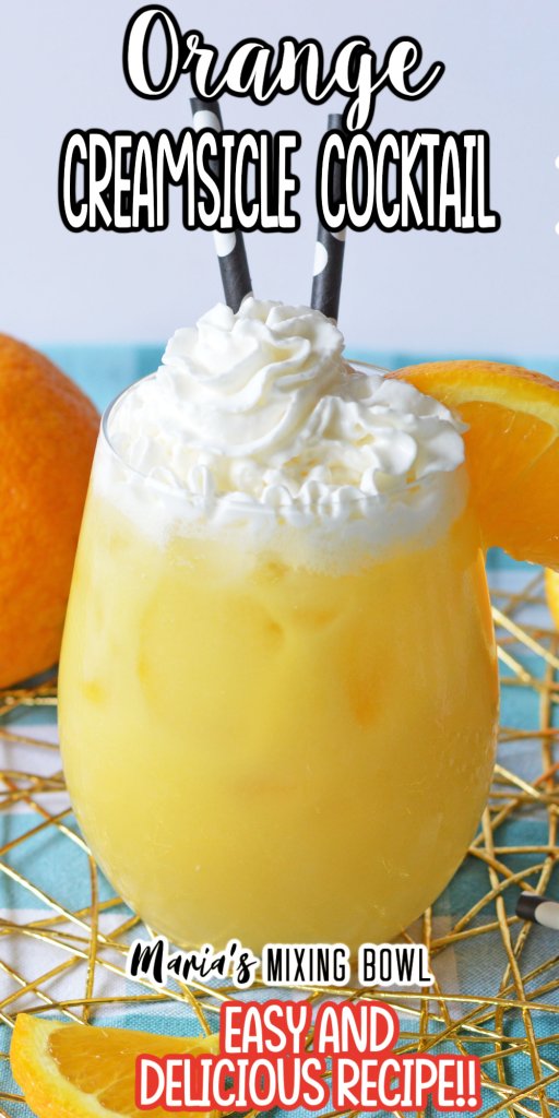Closeup shot of orange creamsicle alcoholic drink