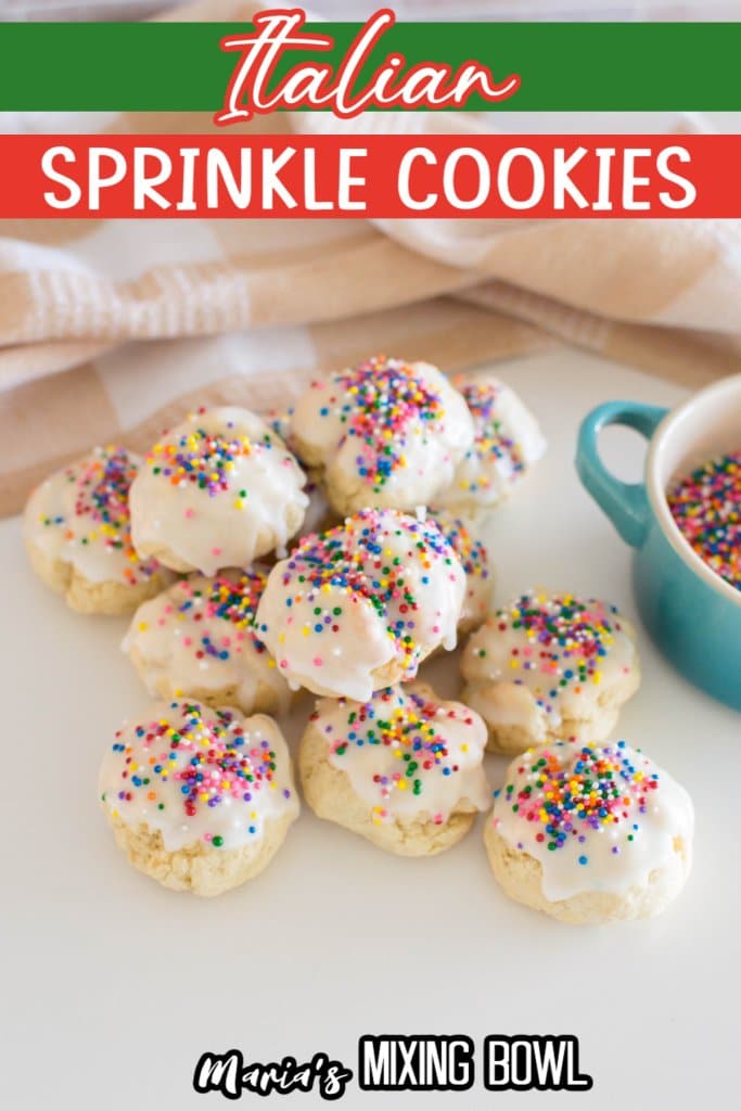 Italian Sprinkle Cookies Pinterest Pin with text