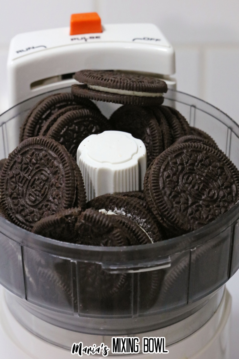 oreo cookies in a food processor