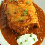 easy wet burritos on a white plate