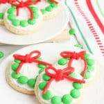 6 easy wreath cookies on white plate