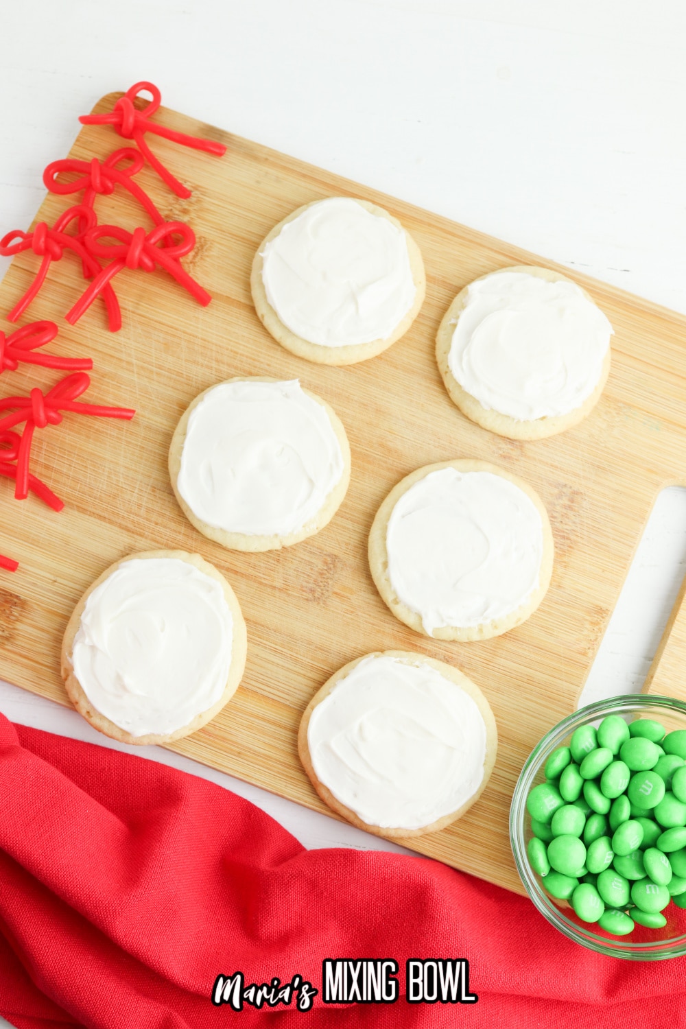 baked cookies on a wooden cutting board