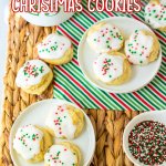 two plates with three italina christmas cookies oan them
