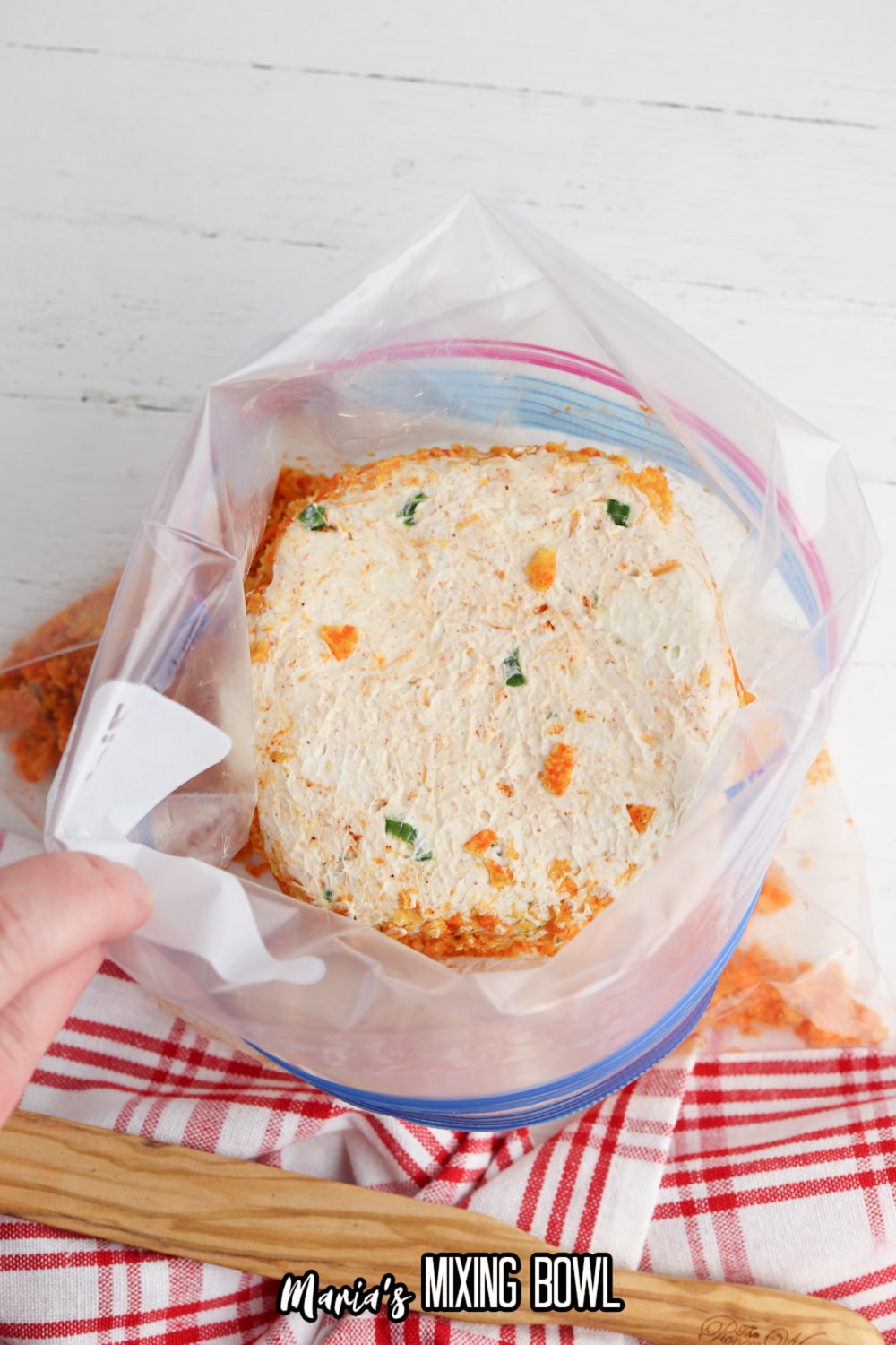 crushed doritos in a gallon sized freezer bag