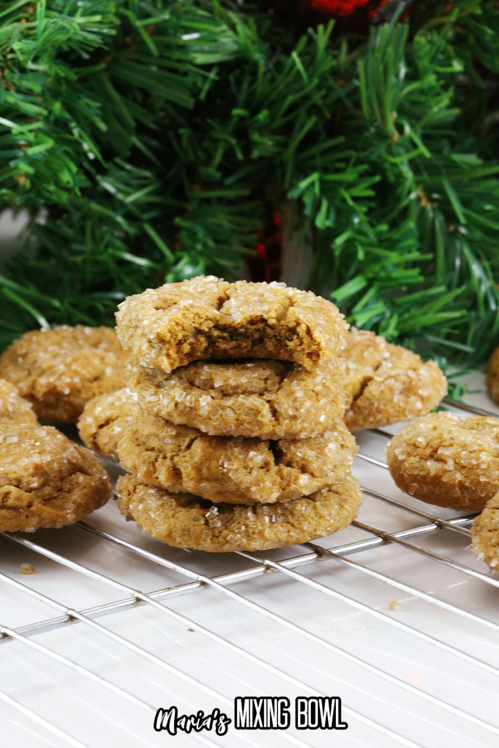 old fashioned ginger snaps on a cooling rack