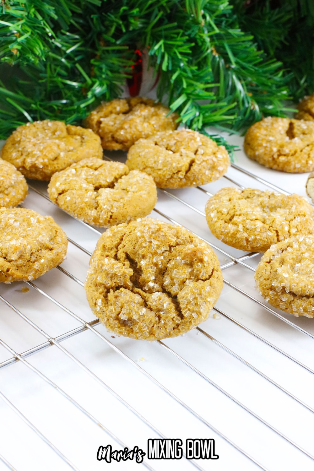old fashioned ginger snaps on a cooling rack