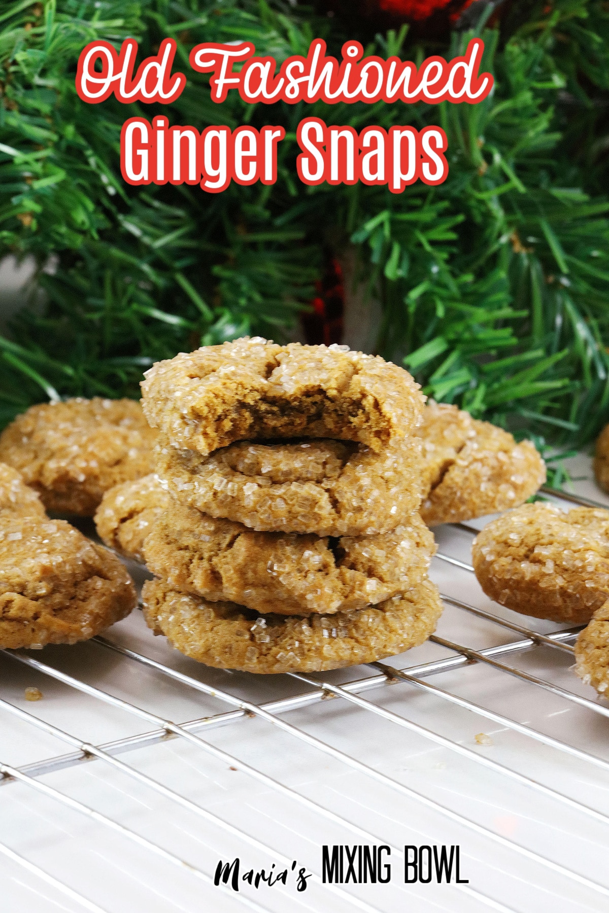 old fashioned ginger snaps on a cooling rack