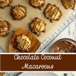 chocolate dipped cookies on a parchment lined cooling rack with the name in text pinterest
