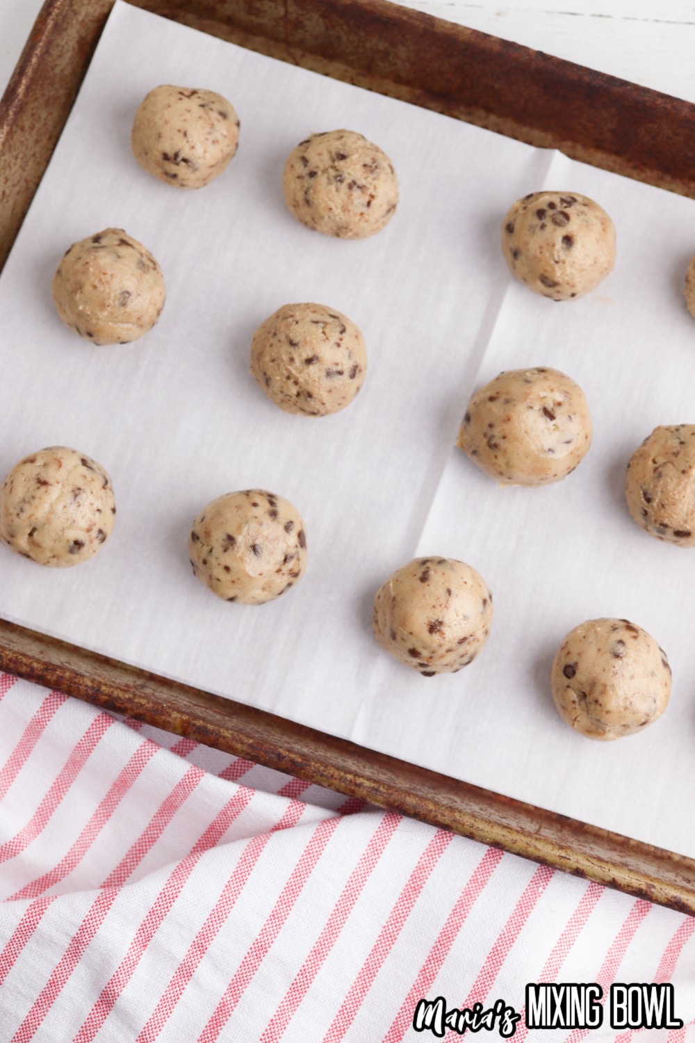 cookie dough shaped into balls