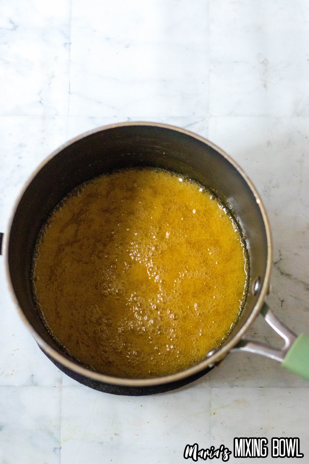 caramel toffee in a saucepan