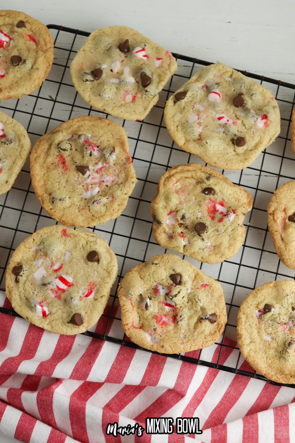 cookies cooling on a wire baking rack