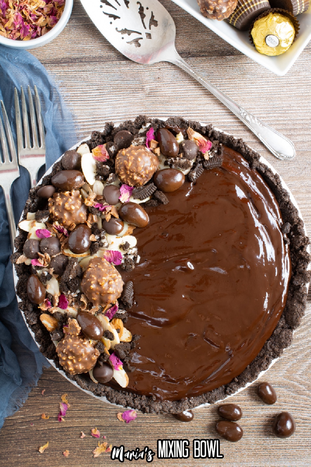 whole chocolate ganache tart