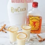 three cinnamon toast crunch shots on a marble counter with the next in text for pinterest