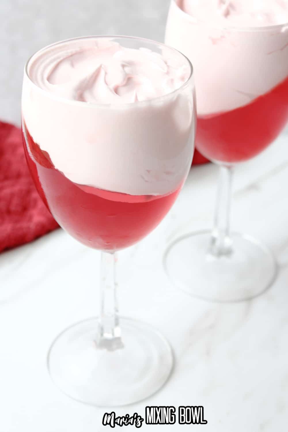 jello and layered in a wine glass