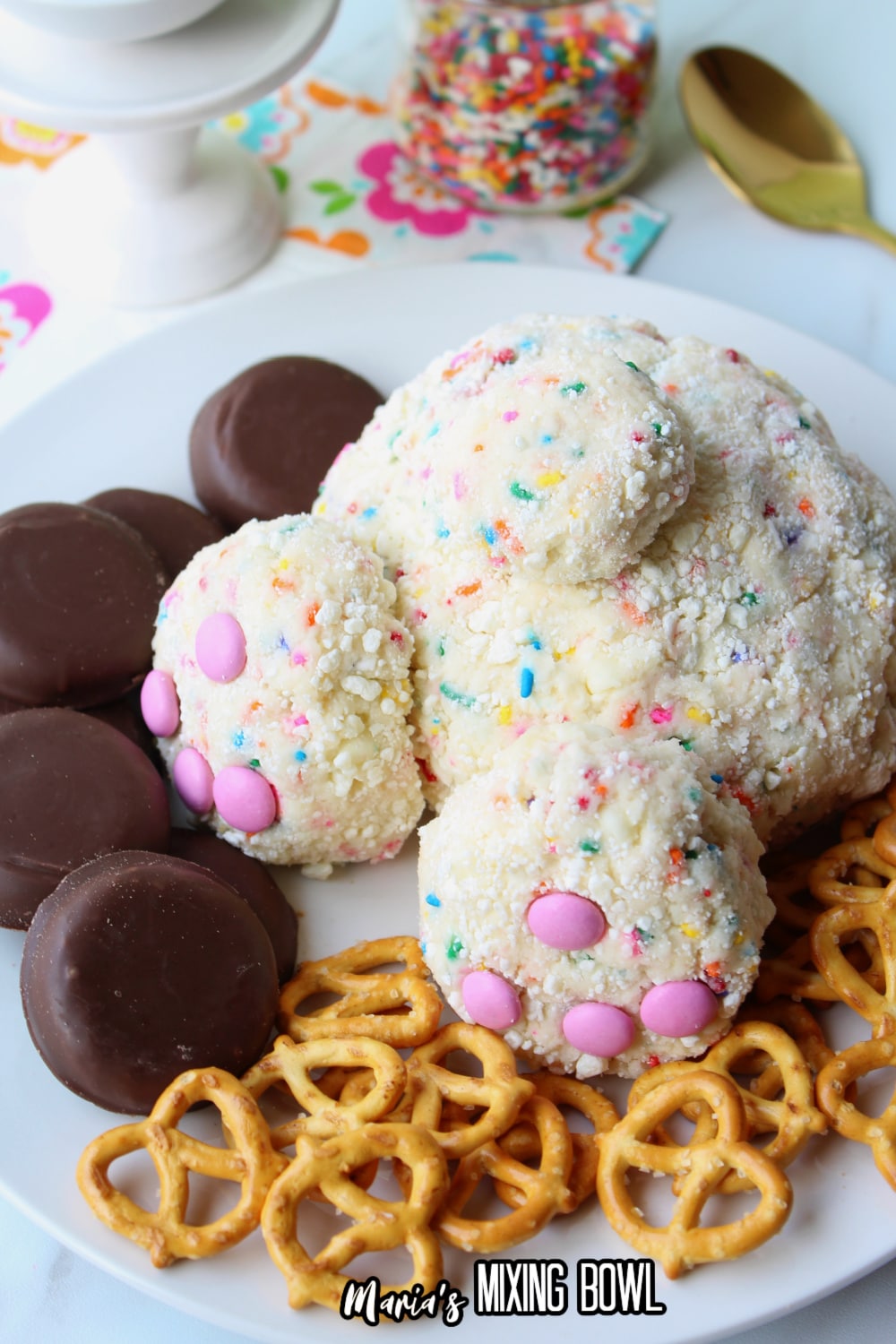 bunny butt dip on a white plate