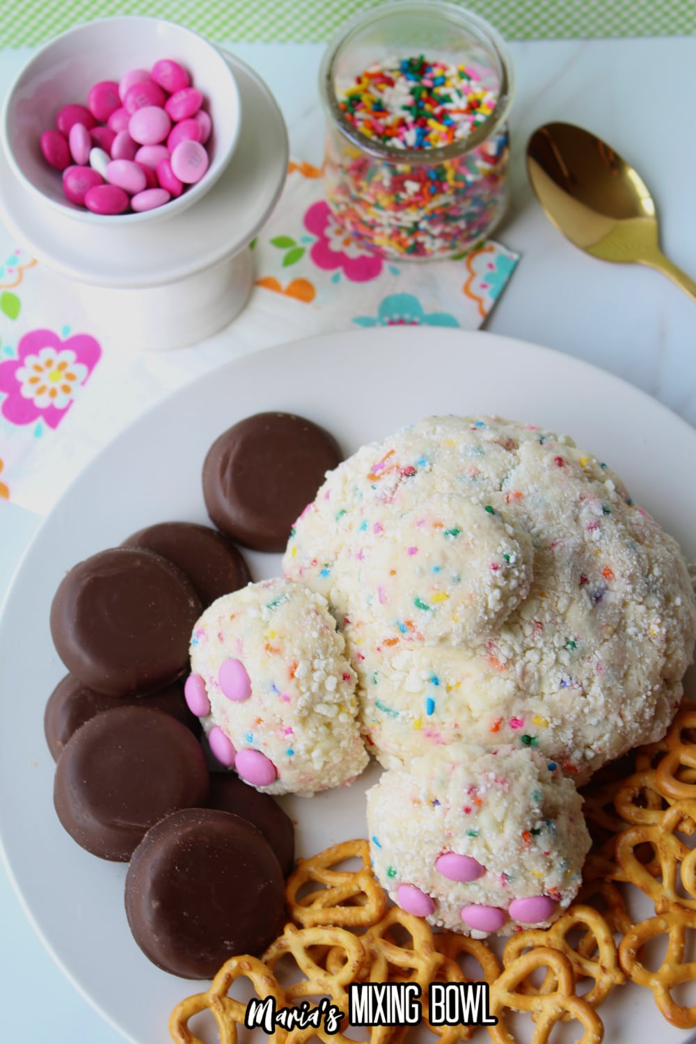 bunny butt dip on a white plate