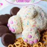 bunny butt dip on a white plate