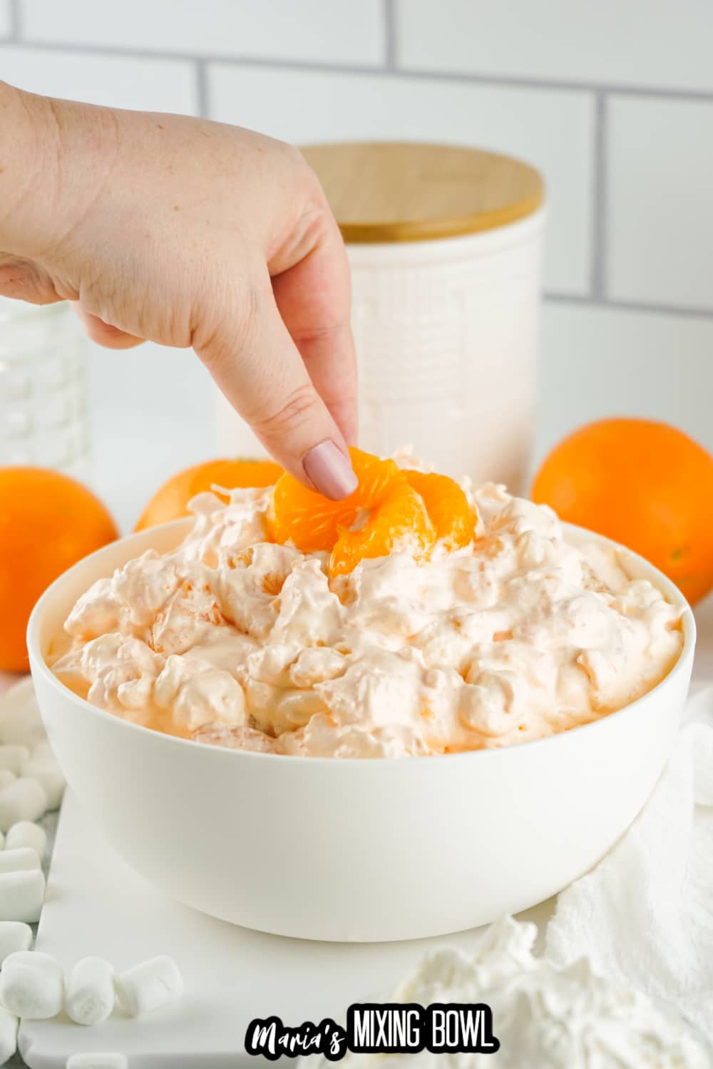 white bowl filled with orange fluff