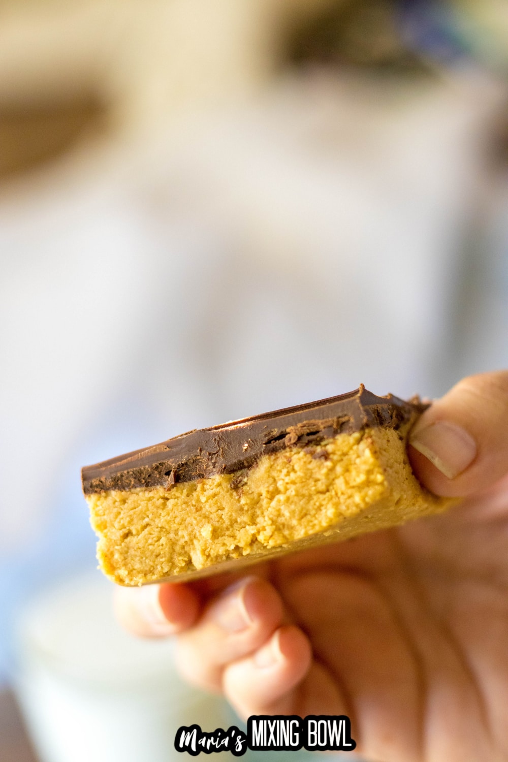 lunch lady peanut butter bar held in a woman's hand