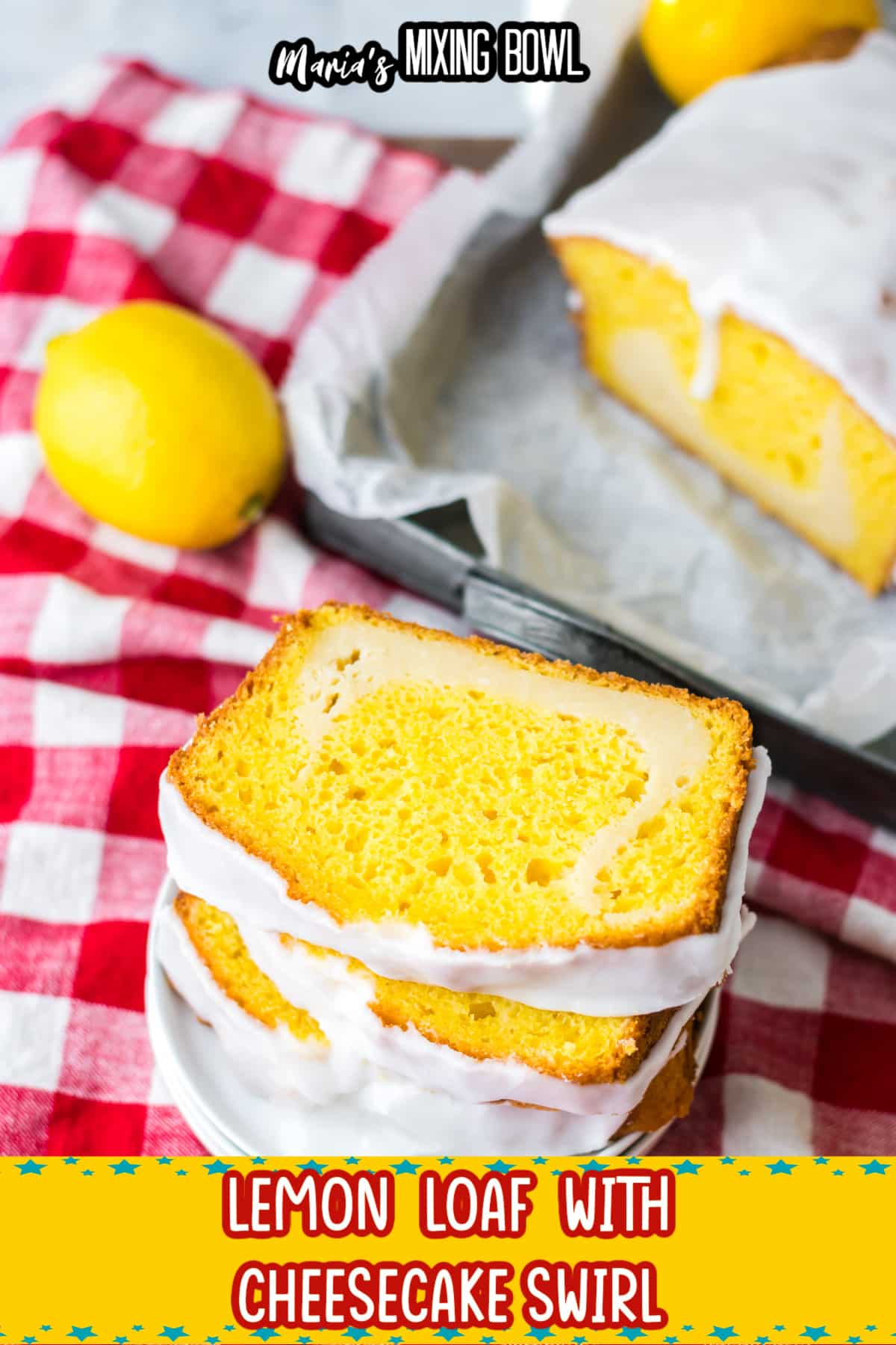 slices of lemon loaf cake on a white plate