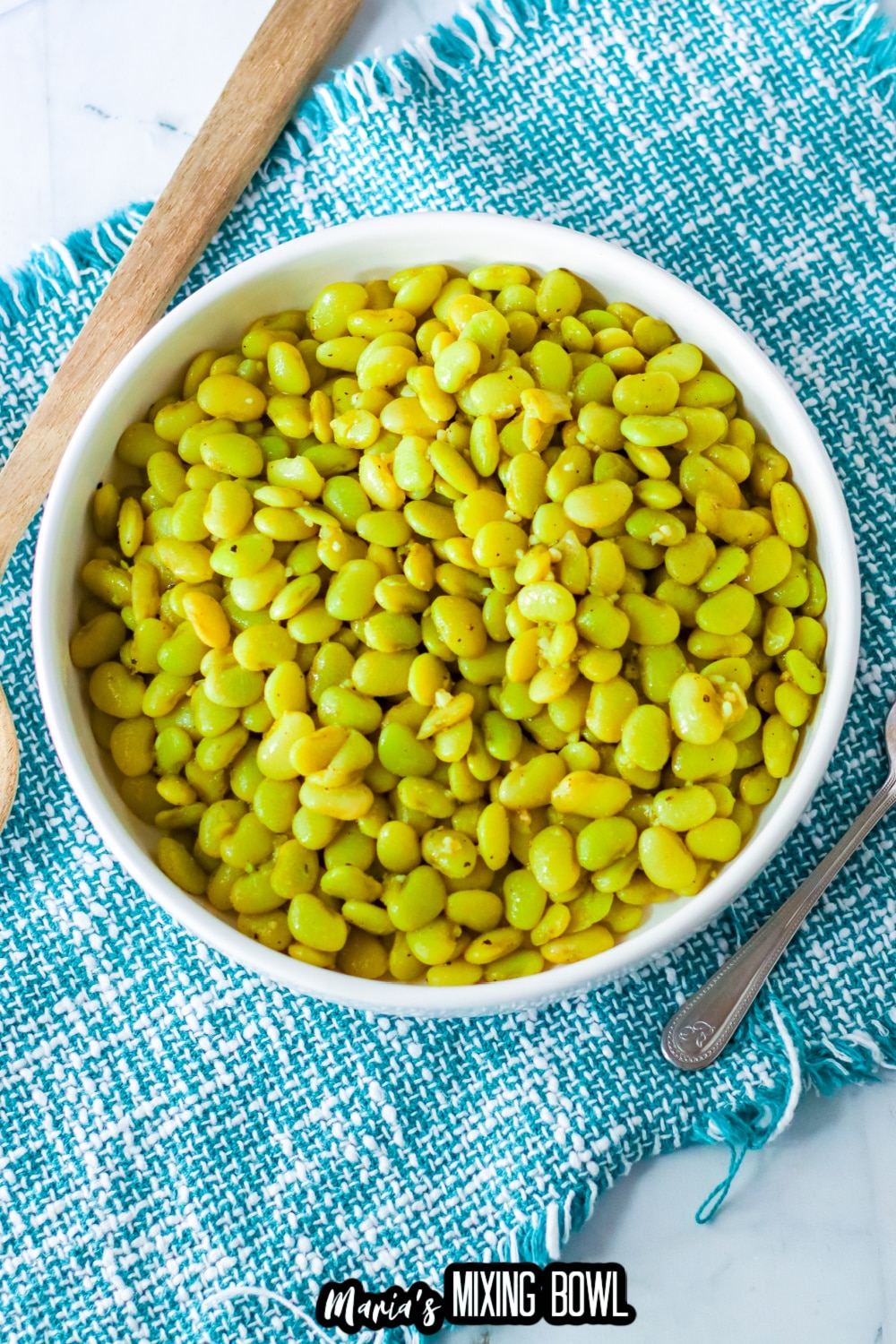 white bowl filled with lima beans