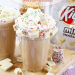 kitkat coffee chiller on a wooden cutting board