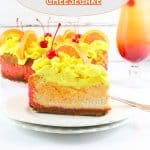 slice of malibu rum cheesecake on two small plates