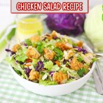 close up of a white bowl filled with applebees oriental chicken salad
